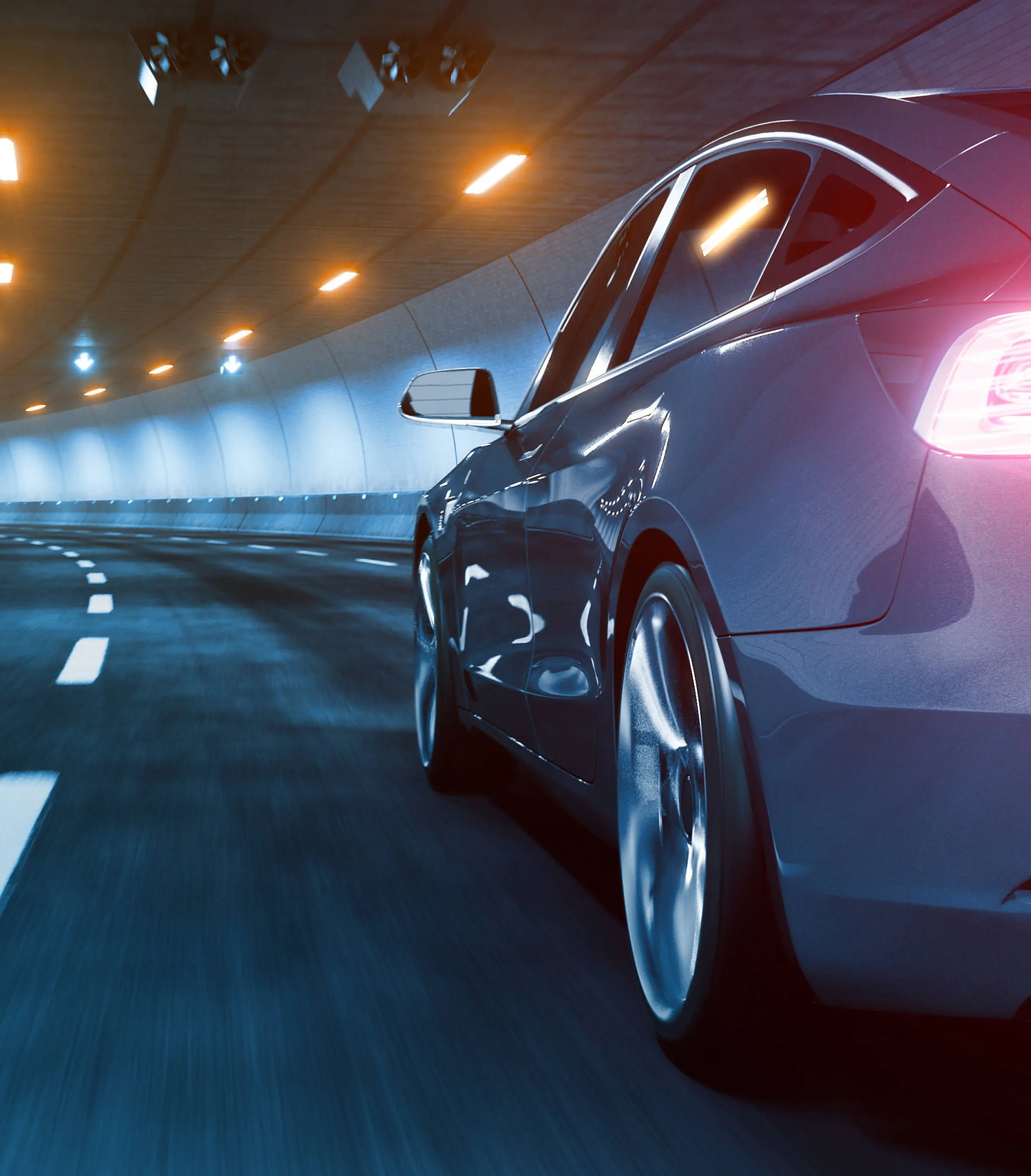 voiture sous un tunnel